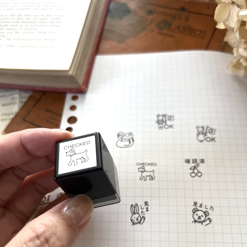 さくらんぼ「確認済」スタンプ《チェリーのスタンプ》浸透印 | ネネ