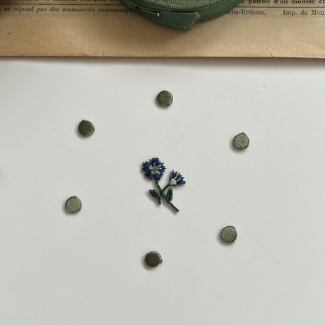 ドット[グリーン] / 6枚セット/刺繍アイロンワッペン
