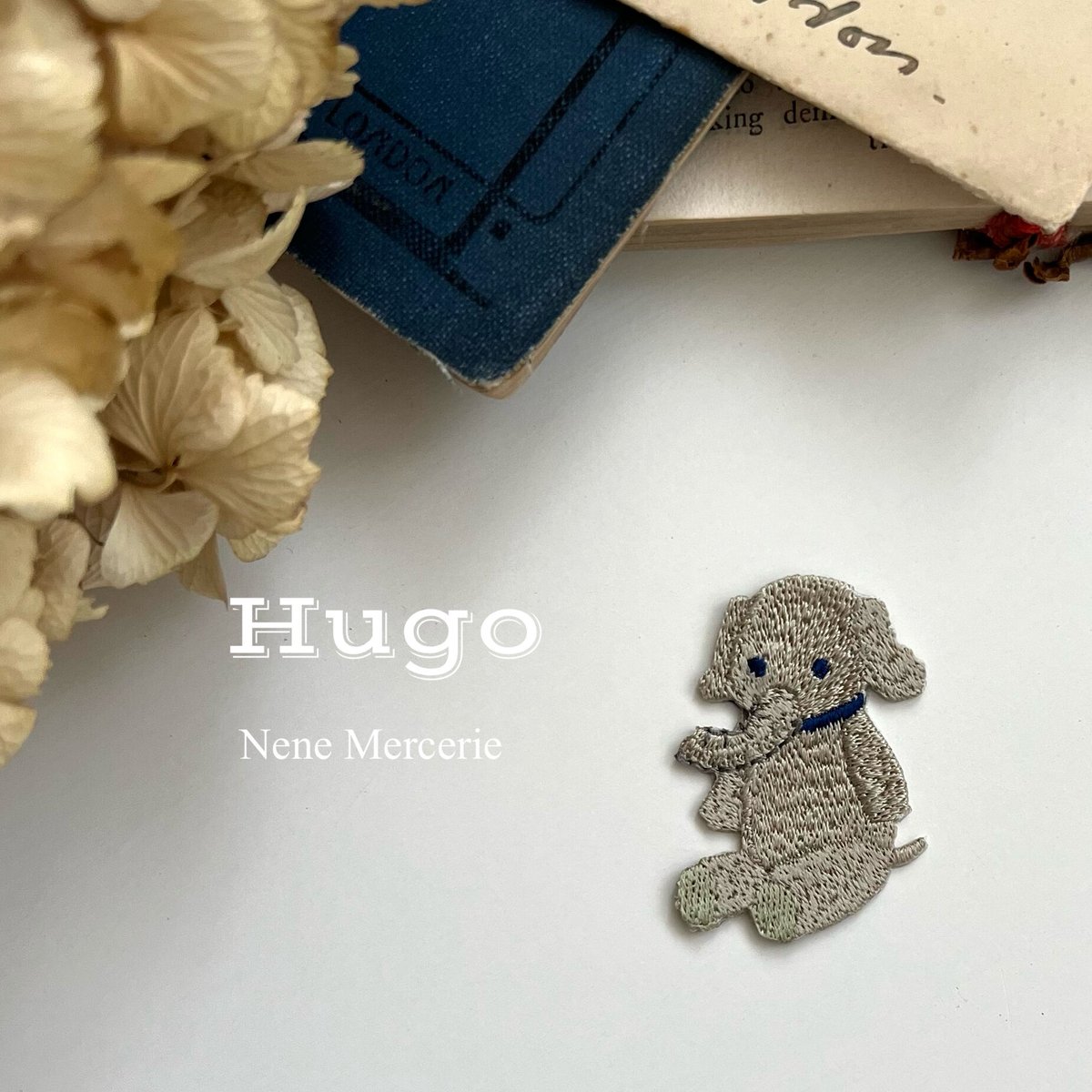 ゾウのユーゴ（Hugo）くん/刺繍アイロンワッペン | ネネメルスリー
