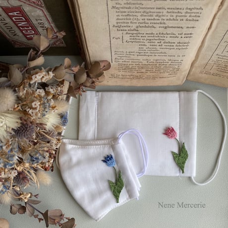 チューリップ/レッド/刺繍アイロンワッペン