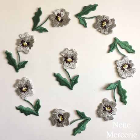 パンジー/刺繍アイロンワッペン