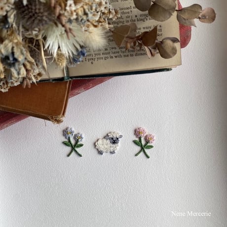 メリーさんのヒツジ/刺繍アイロンワッペン