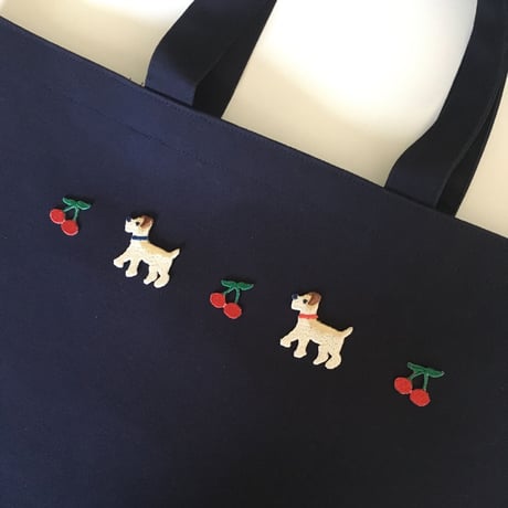 テリア　ポールくん/ブルー/刺繍アイロンワッペン