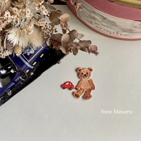 ミニカー/レッド/2枚セット/刺繍アイロンワッペン