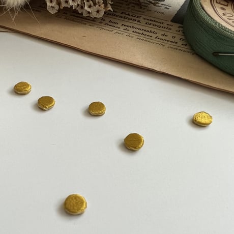 ドット[イエロー] / 6枚セット/刺繍アイロンワッペン