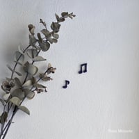 音符ネイビー/ 2種類2枚セット/刺繍アイロンワッペン