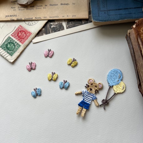 ちょうちょ【ピンク】2個セット /アイロンワッペン/刺繍