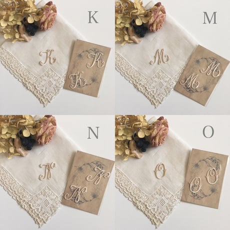 イニシャル 刺繍アイロンワッペン