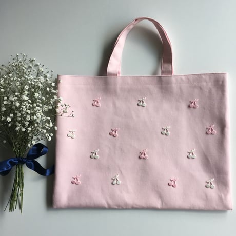 さくらんぼ/ピンク/3枚セット/刺繍アイロンワッペン