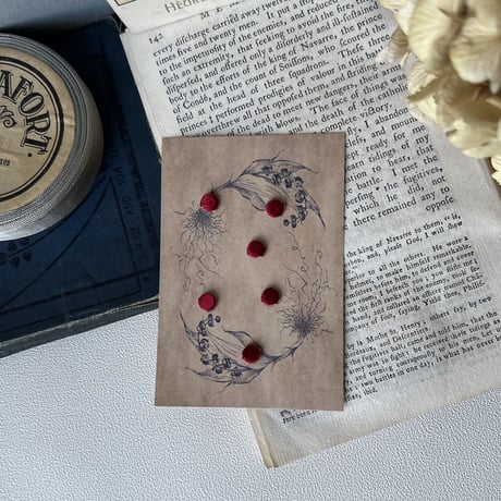 ドット[レッド] / 6枚セット/刺繍アイロンワッペン