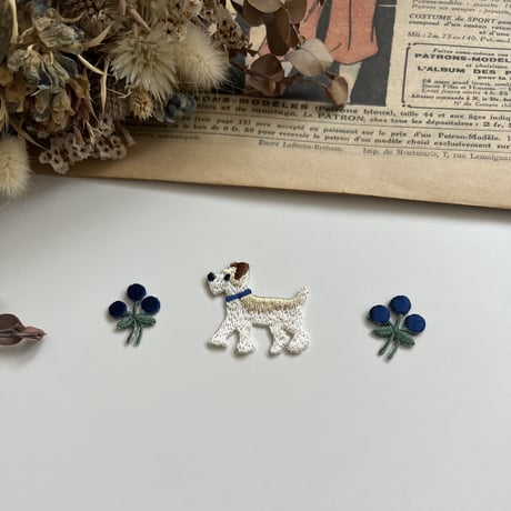 青い実/ 2枚セット/刺繍アイロンワッペン