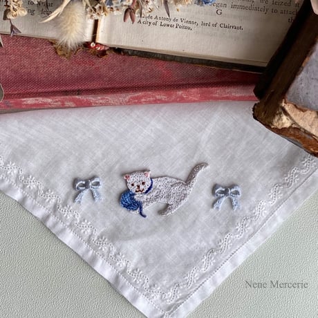 子猫のNoah（ノア）くん/ブルー/刺繍アイロンワッペン