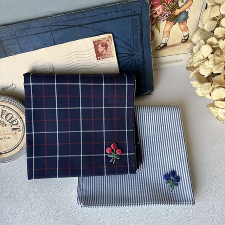 青い実/ 2枚セット/刺繍アイロンワッペン