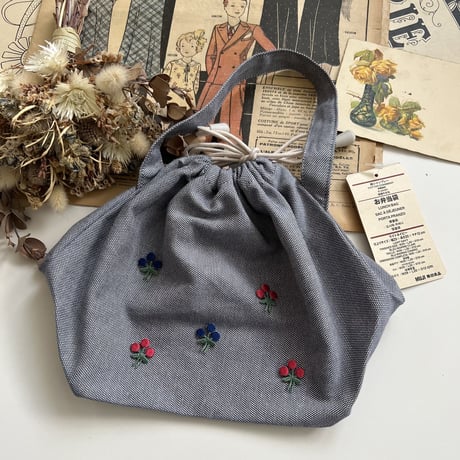 青い実/ 2枚セット/刺繍アイロンワッペン