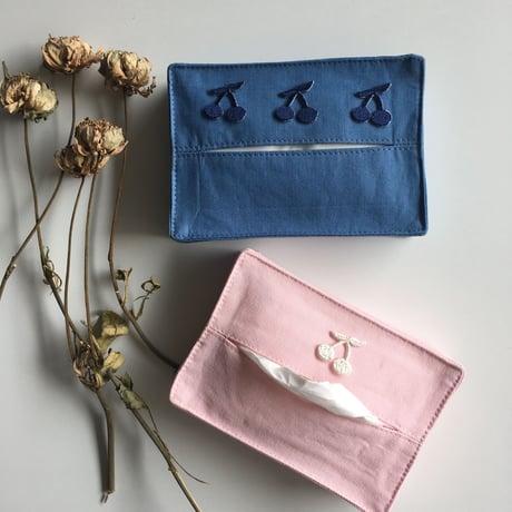 さくらんぼ/ネイビー/3枚セット/刺繍アイロンワッペン