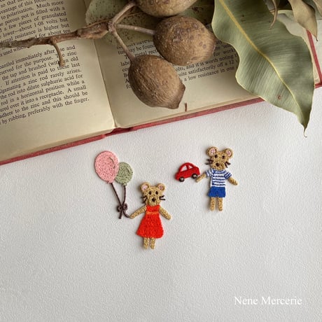 ネズミの男の子ポアロくん/1枚/刺繍アイロンワッペン