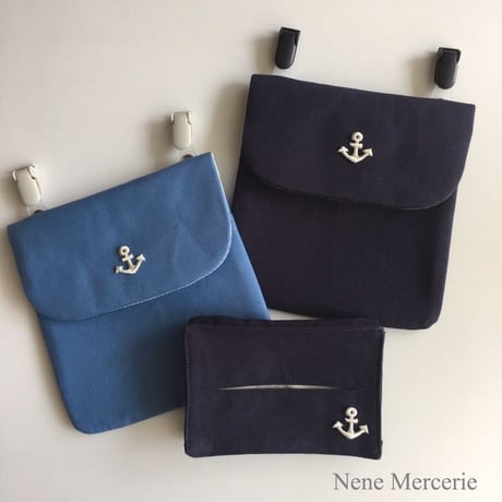 イカリ/ホワイト/ 2枚セット/刺繍アイロンワッペン