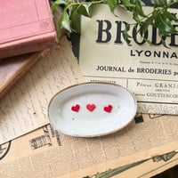 ハート「LOVE」（レッド）/ 3枚セット/刺繍アイロンワッペン