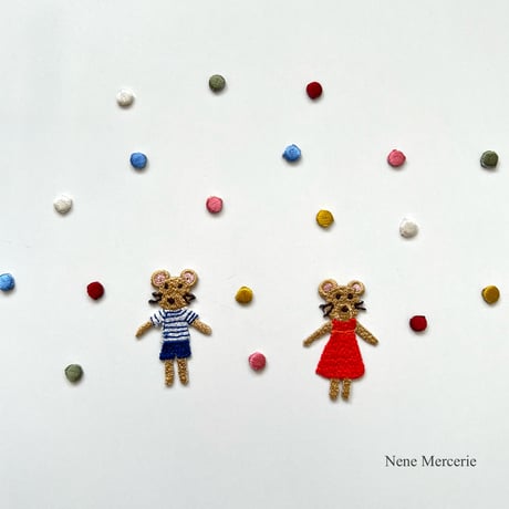 ドット[ピンク] / 6枚セット/刺繍アイロンワッペン