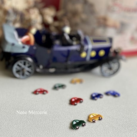 ミニカー/レッド/2枚セット/刺繍アイロンワッペン