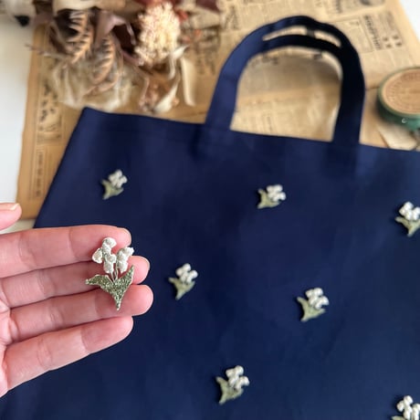 小さなすずらん/２枚セット/刺繍アイロンワッペン