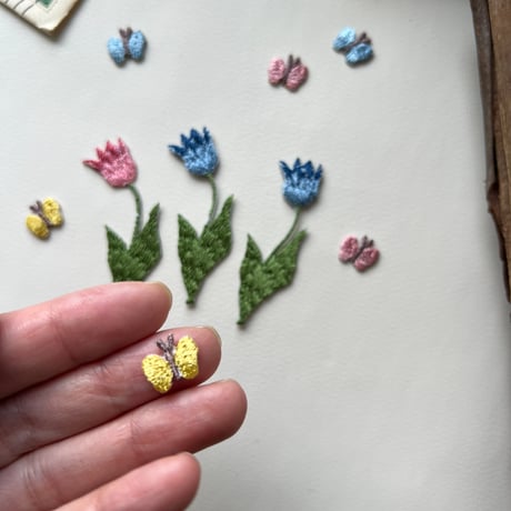 ちょうちょ【ピンク】2個セット /アイロンワッペン/刺繍