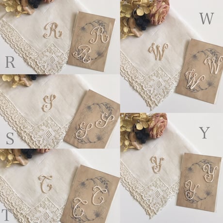 イニシャル 刺繍アイロンワッペン
