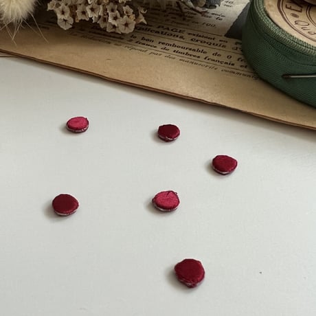 ドット[レッド] / 6枚セット/刺繍アイロンワッペン