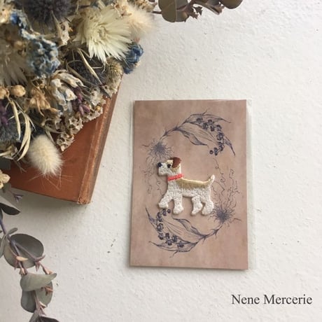 テリア　クレアちゃん/レッド/刺繍アイロンワッペン