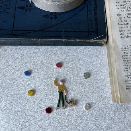 ドット[6色] / 6枚セット/刺繍アイロンワッペン
