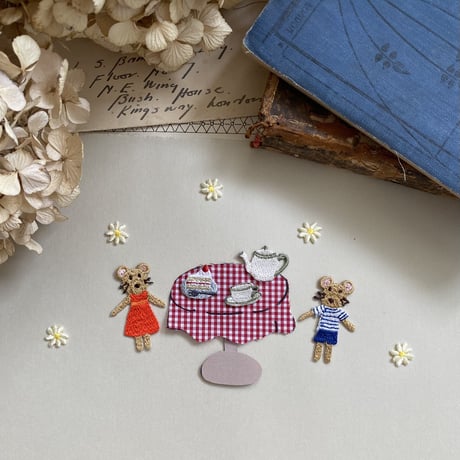 マーガレットのお花/3枚セット/刺繍アイロンワッペン