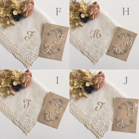 イニシャル 刺繍アイロンワッペン