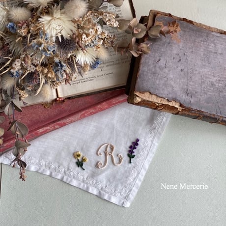 ワイルドフラワー/ピンクブルー/2枚セット/刺繍アイロンワッペン