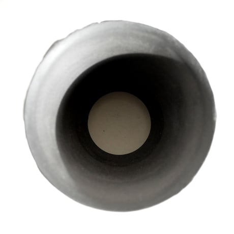 ＜ceramic pot ＞LOOP  Matt Gray type + crack+ drip_HY02