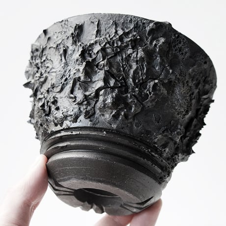 ＜ceramic pot ＞ SHARK  Matt Black type_MO01