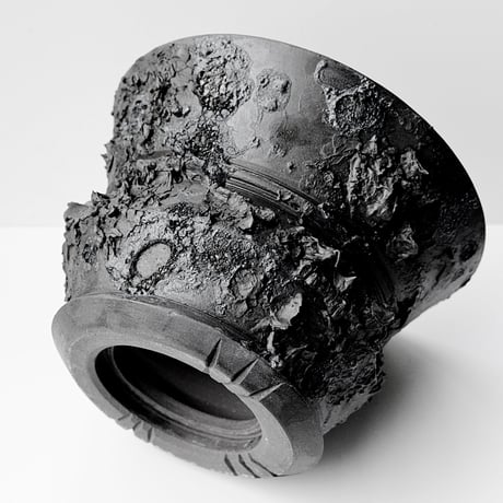 ＜ceramic pot ＞ GRAFFITI  Matt Black type_UC01