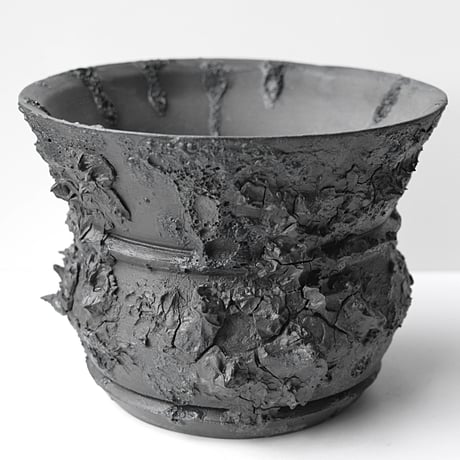 ＜ceramic pot ＞ GRAFFITI  Matt Black type_UC06