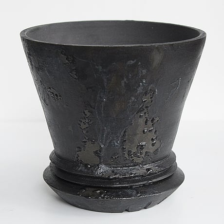 ＜ceramic pot ＞ GRAFFITI  Matt Black type_GA02