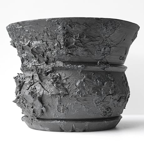 ＜ceramic pot ＞ GRAFFITI  Matt Black type_UC06