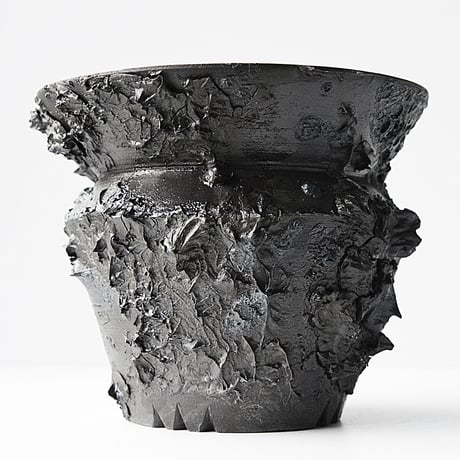 ＜ceramic pot ＞ SHARK  Matt Black type_PH09