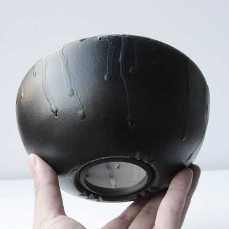 <ceramic pot ＞ SHARP EDGE  Matt Black type+drip_B01