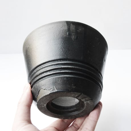 <ceramic pot ＞ SHARP EDGE  Matt Black type+drip_SH_D