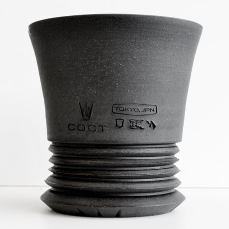 ＜ceramic pot ＞LOOP  Matt black type +drip_HY05
