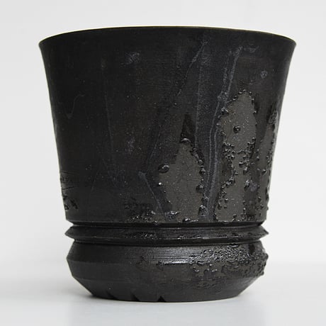 ＜ceramic pot ＞ GRAFFITI  Matt Black type_GA06