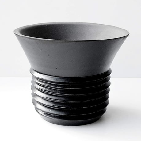 ＜ceramic pot ＞LOOP  Matt Black type_CA02