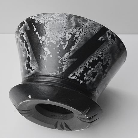 ＜ceramic pot ＞√ROOT MattBlack+W type_UC02