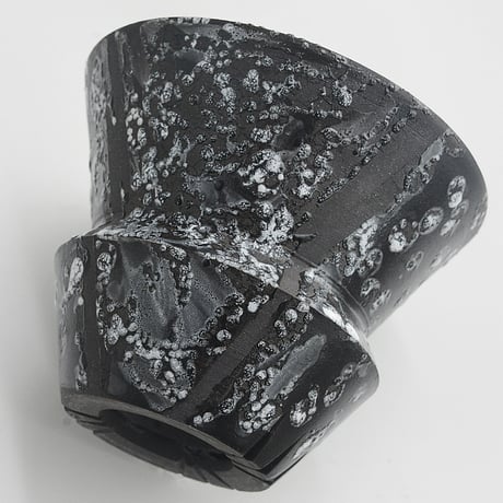 ＜ceramic pot ＞√ROOT MattBlack+W type_UK04
