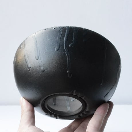 <ceramic pot ＞ SHARP EDGE  Matt Black type+drip_B01