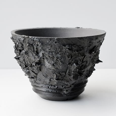 ＜ceramic pot ＞ SHARK  Matt Black type_MO01