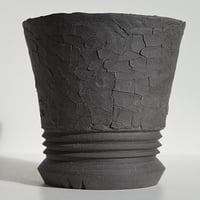 ＜ceramic pot ＞LOOP  Matt Gray type + crack_LY01